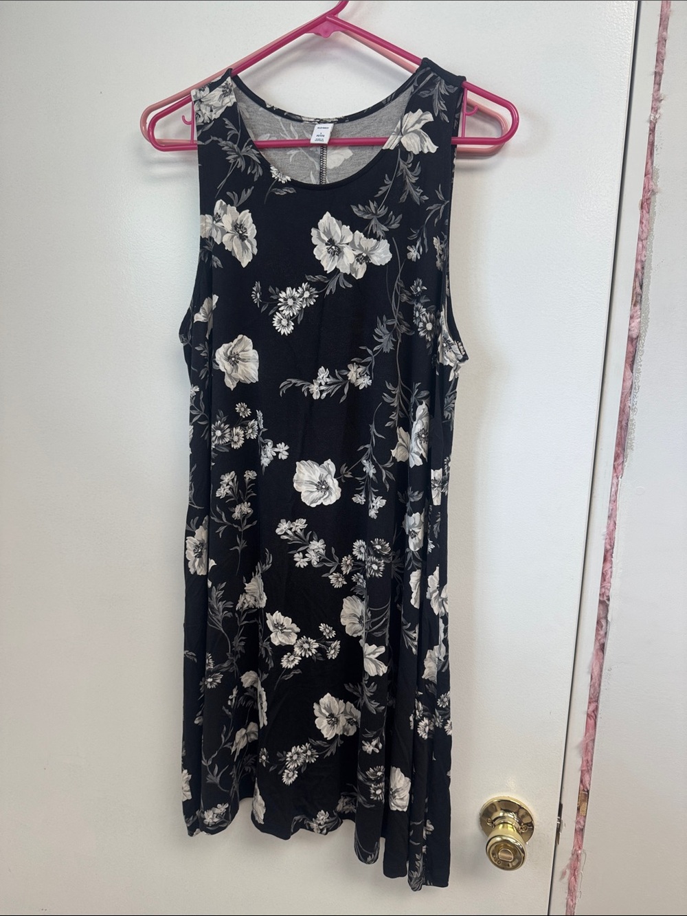 Sleeveless Black Floral Swing Dress Old Navy PL